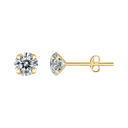 Sølvforgyldt ørestikker 8 mm zirconia i 4 grabber