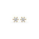 Sølvforgyldt ørestikker med 3,0 mm zirconia med 6 grabber - 3 mm