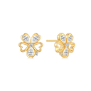 Sølvforgyldt ørestikker flower of hearts med syntetiske cubic zirconia."Flower og hearts"