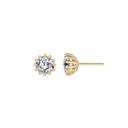 Sølvforgyldt ørestiker 4 mm med zirconia