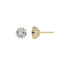Sølvforgyldt ørestikker 6 mm med zirconia