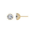 Sølvforgyldt ørestikker 8 mm med zirconia