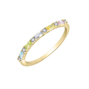 Sølvforgyldt ring skinne med syntetisk cubic zirconia i farver. Mål: 1,7 x 2 x 1,2 mm.