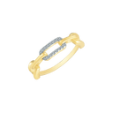 Sølvforgyldt ring kæde formet med syntetiske cubic zirconia i midten. Mål: 5,3 mm.