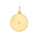 Sølvforgyldt vedhæng stjernetegn krebsen - 14 mm i diameter