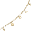 Sølvforgyldt armbånd rhodineret runde ringe med 5 charms Længde 16 cm