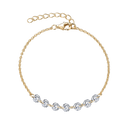 Sølvforgyldt armbånd kæde med zirconia Længde 16+3 cm