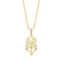 Sølv collier ugle mat og blank