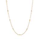 Sølvforgyldt collier med kugler i forskellige farver af zirconia Længde 38 + 6 cm