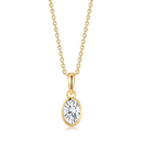 Sølvforgyldt halskæde oval med en syntetisk cubic zirconia. Kæden er sølvforgyldt i længde 42-45 cm.