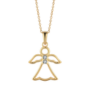 Sølvforgyldt halskæde engel med syntetiske cubic zirconia. Mål: 16,5 x 15,8 2,4 mm Kæden er sølvforgyldt i længde 42-45 cm.