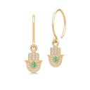 hamsa protection earrings green turmalin