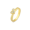 14kt. Nature ring med hjerte 0,13ct. W-vs