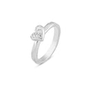 14kt. Nature ring med hjerte 0,13ct. W-vs