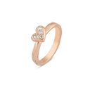 14kt. Nature ring med hjerte 0,13ct. W-vs