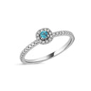 14kt. SOFIA ring med blå topas og 0,17ct. W-si