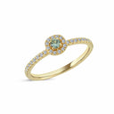14kt. SOFIA ring med grøn safir og 0,17ct. W-si