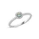 14kt. SOFIA ring med grøn safir og 0,17ct. W-si