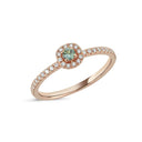14kt. SOFIA ring med grøn safir og 0,17ct. W-si