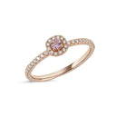 14kt. SOFIA ring med pink safir og 0,17ct. W-si