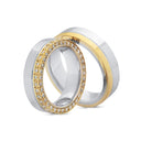 14kt. Vielsesring to-farvet med 0,70ct. W-vs eller uden sten