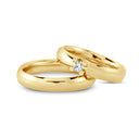 14kt. Vielsering med 1x0,15ct. W-vs eller uden sten
