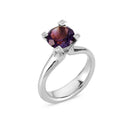 14kt. COCKTAIL ring med ametyst + 4 x 0,01ct. W-vs