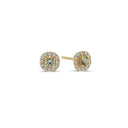 14kt. SOFIA ørestikker med grøn safir + i alt 0,12ct. W-si