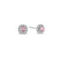 14kt. SOFIA ørestikker med pink safir + i alt 0,12ct. W-si