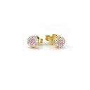 14kt. FLORA COLOR ørestikker med pink safir og 0,36ct. W-si