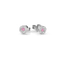 14kt. FLORA COLOR ørestikker med pink safir og 0,36ct. W-si