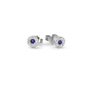 14kt. FLORA COLOR ørestikker med safir og i alt 0,36ct. w-si