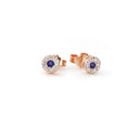 14kt. FLORA COLOR ørestikker med safir og i alt 0,36ct. w-si