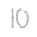 14kt. Creoler med diamanter på begge sider 0,88ct. W-si. Ø23mm