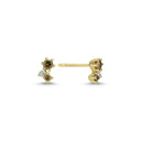 14kt. TWINKLE Ørestikker med hvide og brune diamanter 0,26ct. W-si