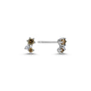 14kt. TWINKLE Ørestikker med hvide og brune diamanter 0,26ct. W-si