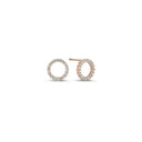 14kt. Cirkel ørestikker mellem med i alt 0,36ct. W-si Ø10mm