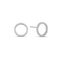 14kt. Cirkel ørestikker stor med i alt 0,54ct. W-si Ø13mm