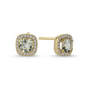 14kt. GRACE Øreringe med cushion-cut Grøn ametyst 5mm + 0,20ct. w-si