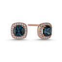 14kt. GRACE Øreringe med cushion-cut Londonblå topas 5mm + 0,20ct. W-si