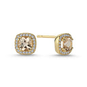14kt. GRACE Øreringe med cushion-cut Morganit 5mm + 0,20ct. W-si