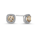14kt. GRACE Øreringe med cushion-cut Morganit 5mm + 0,20ct. W-si