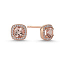 14kt. GRACE Øreringe med cushion-cut Morganit 5mm + 0,20ct. W-si