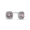 14kt. GRACE Øreringe med cushion-cut Pink ametyst 5mm + 0,20ct. W-si