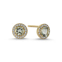 14kt. Grace Øreringe med rund Grøn ametyst 5mm + 0,18ct. W-si