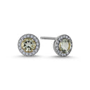 14kt. Grace Øreringe med rund Grøn ametyst 5mm + 0,18ct. W-si