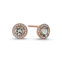 14kt. Grace Øreringe med rund Grøn ametyst 5mm + 0,18ct. W-si