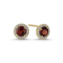 14kt GRACE Øreringe med rund Granat 5mm + 0,18ct. w-si