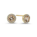 14kt GRACE Øreringe med rund Morganit 5mm + 0,18 ct. W-si