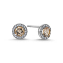 14kt GRACE Øreringe med rund Morganit 5mm + 0,18 ct. W-si